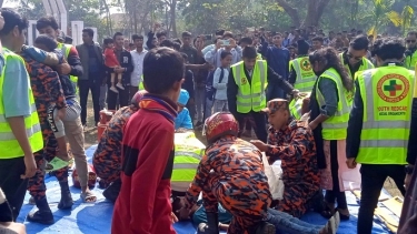কাঁঠালিয়ায় অগ্নি নির্বাপক জনসচেনতামূলক মহড়া