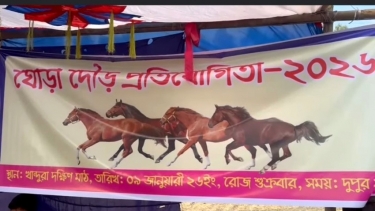 নাসিরনগরে গ্রামীণ ঐতিহ্যে ঘোড়াদৌড় প্রতিযোগিতা
