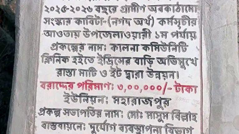 কয়রায় কাবিটা প্রকল্পে দুর্নীতি, তিন লাখ টাকার কাজে ব্যয় মাত্র ৪০ হাজার