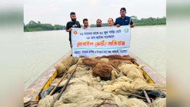 কাউখালীতে প্রশাসনের অভিযানে বিপুল পরিমাণ অবৈধ জাল জব্দ