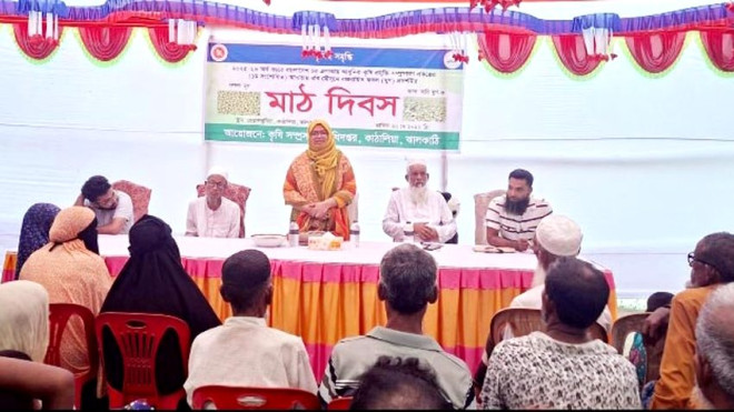 কাঁঠালিয়ায় মুগডালের মাঠ দিবস