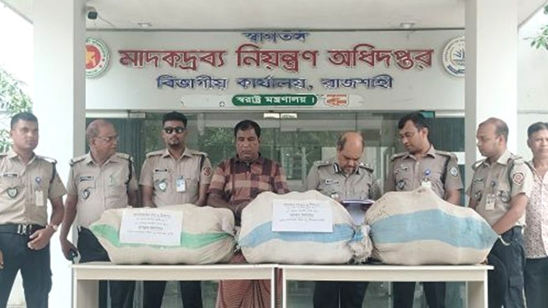 রাজশাহীতে বিপুল পরিমাণ গাঁজা উদ্ধার