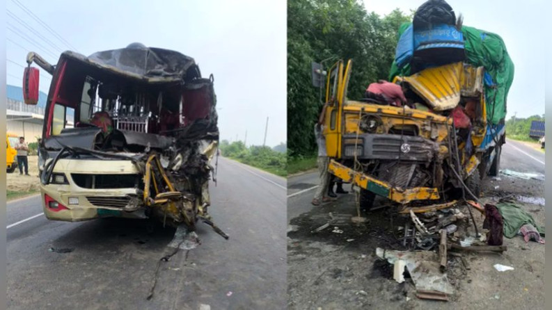 ভেড়ামারায় পাবনা-কুষ্টিয়া মহাসড়কে বাস-ট্রাক সংঘর্ষে নিহত ১