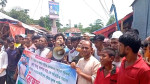 লালমোহনে ফরাজগঞ্জে কালাম হত্যার বিচারের দাবিতে মানববন্ধন