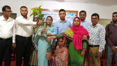 ভেড়ামারায় জাতীয় পল্লী উন্নয়ন দিবসে সুফলভোগীদের মাঝে ঋণ ও চারা বিতরণ