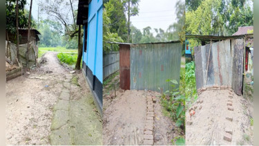 নবীগঞ্জে চলাচলের রাস্তায় ঘর নির্মাণ, অবরুদ্ধ এক পরিবার