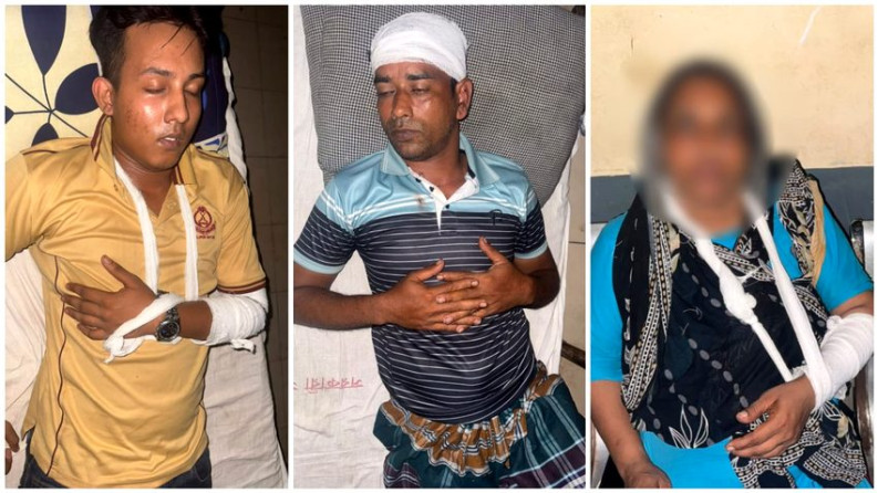 প্রবাসীকে নিয়ে কুৎসার প্রতিবাদ,একই পরিবারের তিনজন আহত